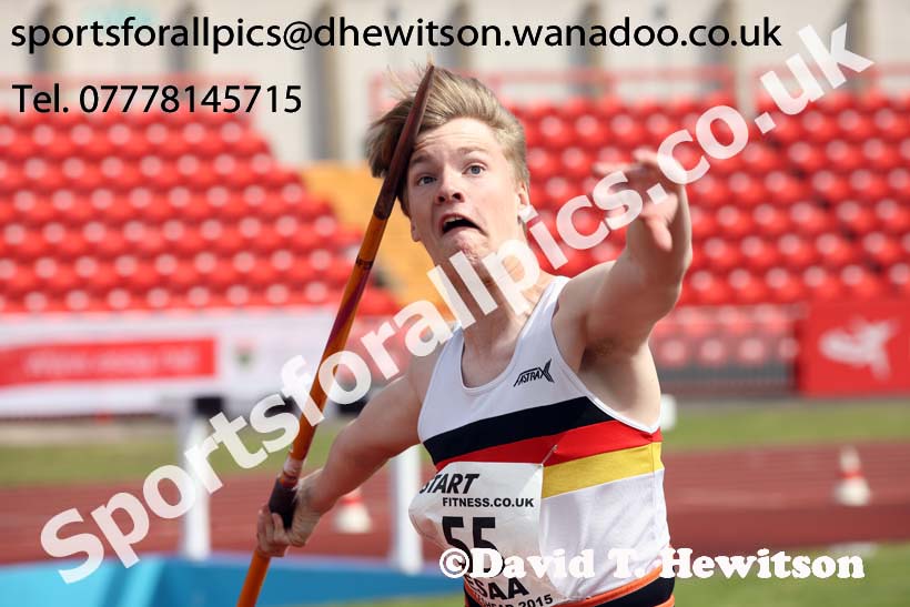 Inter boys javelin, 2015 English Schools Track and Field Champs., Gateshead Stadium. Photo: David T. Hewitson/Sports for All Pics
